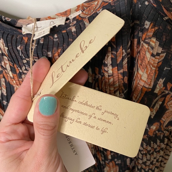 NWT Anthropologie LetMeBe Olympia Pintucked Blouse - Picture 6 of 8